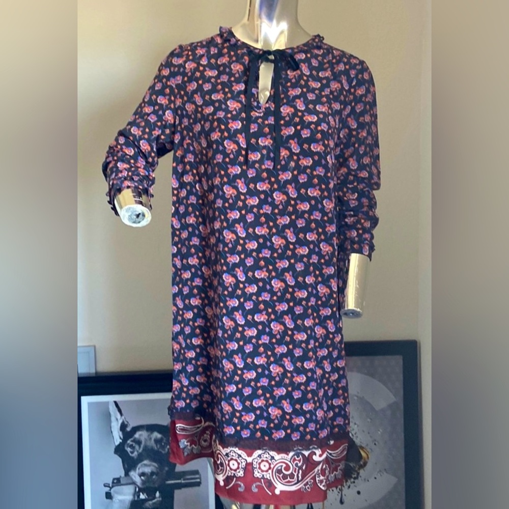 Coach Sheer Daisy Print Silk Dress